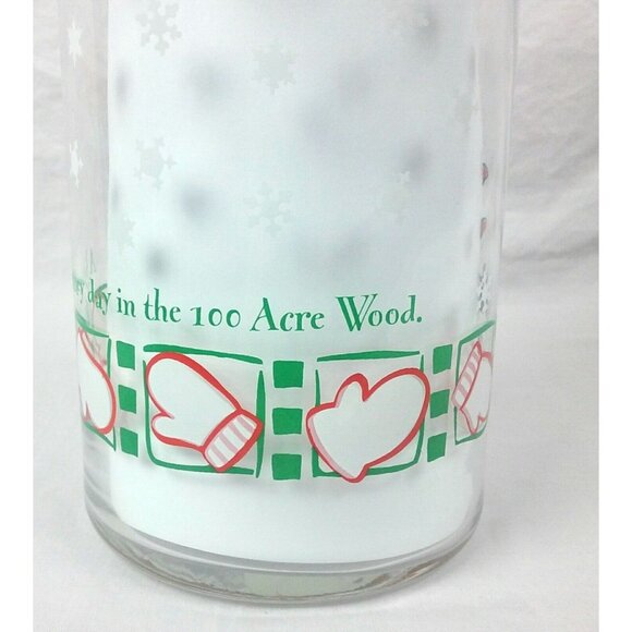 Winnie The Pooh Glass Jar With Lid Featuring Snowman & Piglet Winter Candy - Picture 6 of 7